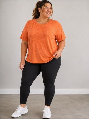 Eddie Bauer Women’s Orange Heathered Performance Athletic Tee 2XL